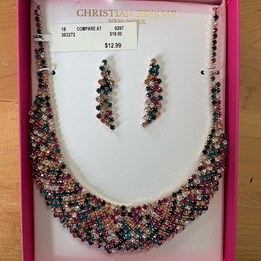 Christian Siriano Multicolor Necklace and Earring Set